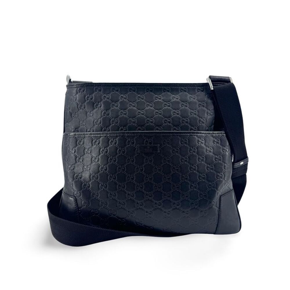 Gucci Sima Leather Crossbody Bag Black